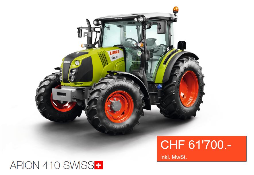 Claas Arion 410 Swiss+ Traktor kaufen bei Landtechnik Müller